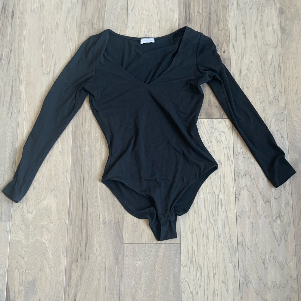 Pink Lily Black Long Sleeve Bodysuit